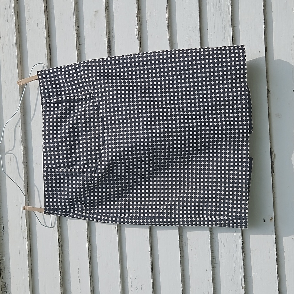 BB Dakota Black White Polka-dot Pencil Slip Skirt